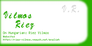 vilmos riez business card